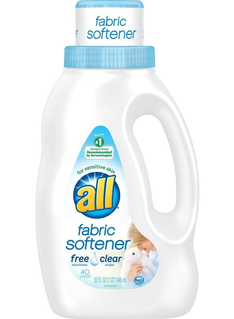 all Concentrated Fabric Softener Liquid, 40 Loads-Free & Clear-32 oz