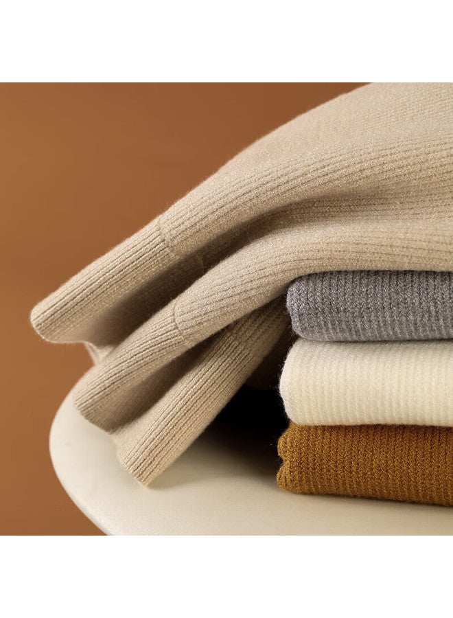 Markless Men's Sweater Autumn Winter Warm High Neck Knitwear Solid Color Base Shirt 2716 Tin Foil Gray 2XL - Image 2