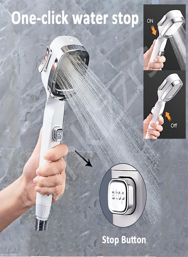 Sunkizzrs® Hand Shower for Bathroom 4-Function Shower Head with Filter Increase Water Pressure Handheld Showers （With 2 PP Filter Elements） (Black) - Image 4