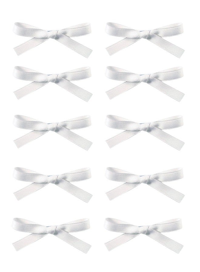 Ayesha 10pcs White Hair Bows Ribbon Clips - Mini Coquette Bow Claw Clips for Women, Girls, Toddlers - Suitable for Thick and Fine Hair - Image 1