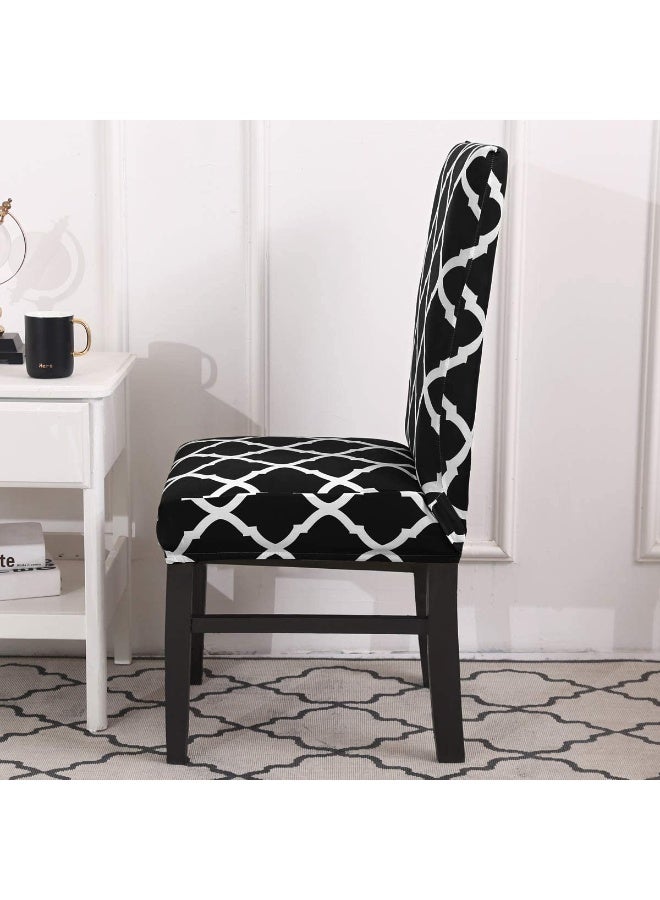 Dining Chair Covers, Set of 6, Removable Washable Geometric Pattern Stretch Chair Slipcovers, Four Seasons Universal Chair Protector Covers for Kitchen, Dining Room, Hotel, Banquet - Image 5