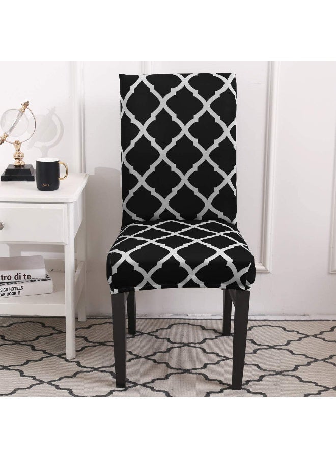 Dining Chair Covers, Set of 6, Removable Washable Geometric Pattern Stretch Chair Slipcovers, Four Seasons Universal Chair Protector Covers for Kitchen, Dining Room, Hotel, Banquet - Image 3