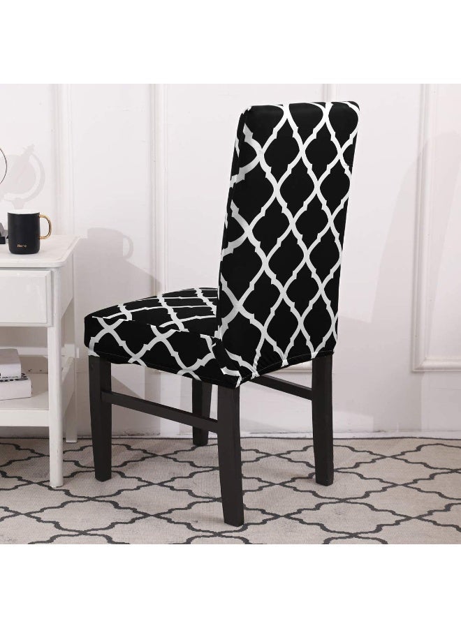 Dining Chair Covers, Set of 6, Removable Washable Geometric Pattern Stretch Chair Slipcovers, Four Seasons Universal Chair Protector Covers for Kitchen, Dining Room, Hotel, Banquet - Image 4