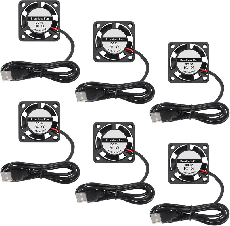 AITIAO 6PCS USB Brushless Cooling Fan 2510 DC 5V USB Fan 3D Printer Micro Fans Brushless Cooling 25mmx10mm - Image 1