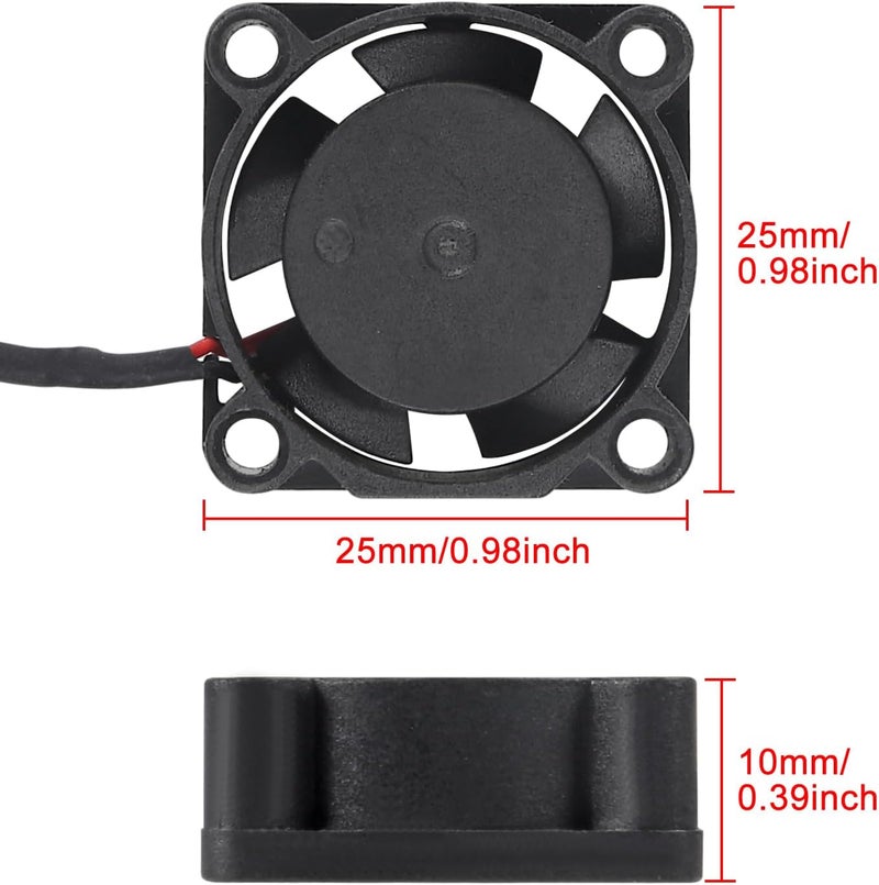 AITIAO 6PCS USB Brushless Cooling Fan 2510 DC 5V USB Fan 3D Printer Micro Fans Brushless Cooling 25mmx10mm - Image 2