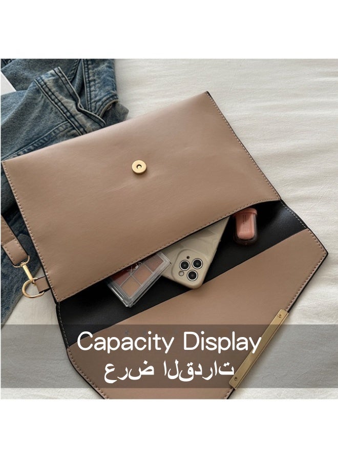 شبيلي حقيبة كلاتش كاجوال نسائية للعمل، حقيبة يد نسائية كبيرة السعة، محفظة بطاقات، محفظة نقود، حقيبة جواز سفر، حقيبة هاتف، حقيبة معصم محمولة، حقيبة حمل، حقيبة حمل، حقيبة عملات مناسبة للمكتب والحفلات  - Image 3