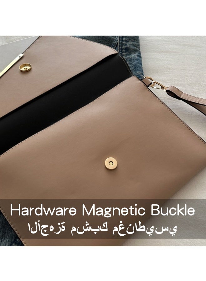 شبيلي حقيبة كلاتش كاجوال نسائية للعمل، حقيبة يد نسائية كبيرة السعة، محفظة بطاقات، محفظة نقود، حقيبة جواز سفر، حقيبة هاتف، حقيبة معصم محمولة، حقيبة حمل، حقيبة حمل، حقيبة عملات مناسبة للمكتب والحفلات  - Image 2
