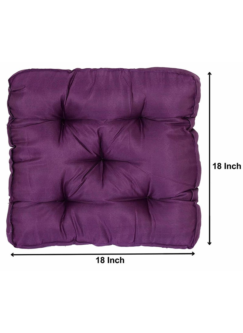AARON INC AARON INC 2 Pcs Microfiber Square Chair PadCushion 45x45 cm Seat Cushions with Thick Cotton Filler Large Size for Sitting Pooja Dining Table Office Car Outdoor Purple  - Image 4