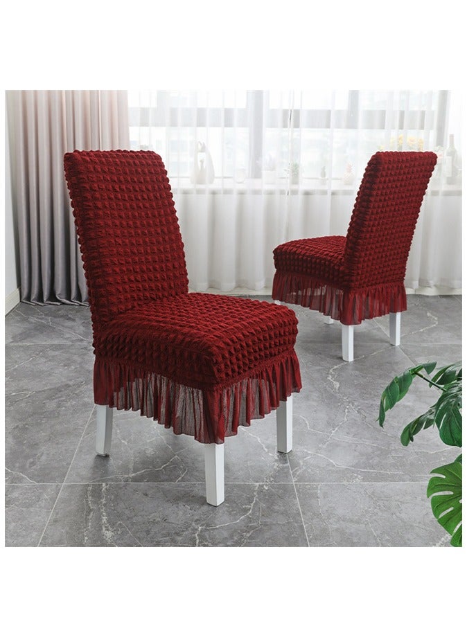 أغطية كرسي مطاطية من القطن التركي من 6 قطع - Image 1