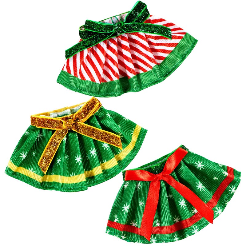 JOYIN 3 Pcs Christmas Skirts for Doll Xmas Green Santa Clothing Dance Dress Accessories Set for Christmas Decorations and Specials - Image 2