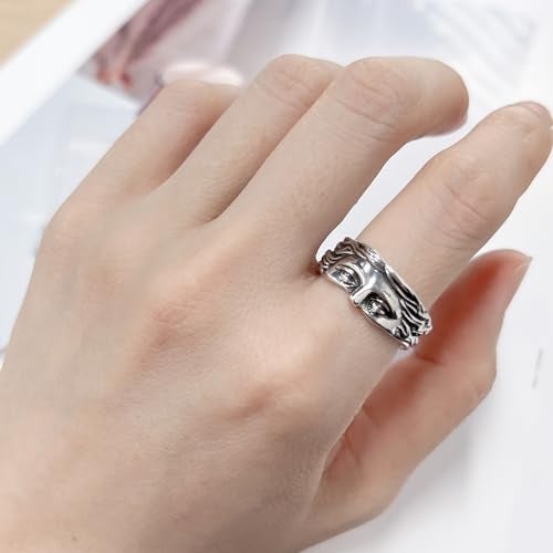 OIDIMS Vintage Venus Half Face Ring For Women Men Adjustable Personalized Open Wrap Knuckle Finger Band Rings Thumb Fashion Unique Jewelry Gift - Image 2