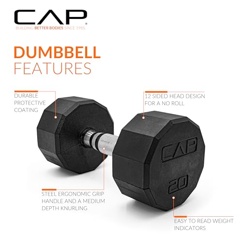 CAP Barbell 12-Sided Coated Dumbbell, 20 LB - Image 3