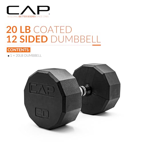 CAP Barbell 12-Sided Coated Dumbbell, 20 LB - Image 2