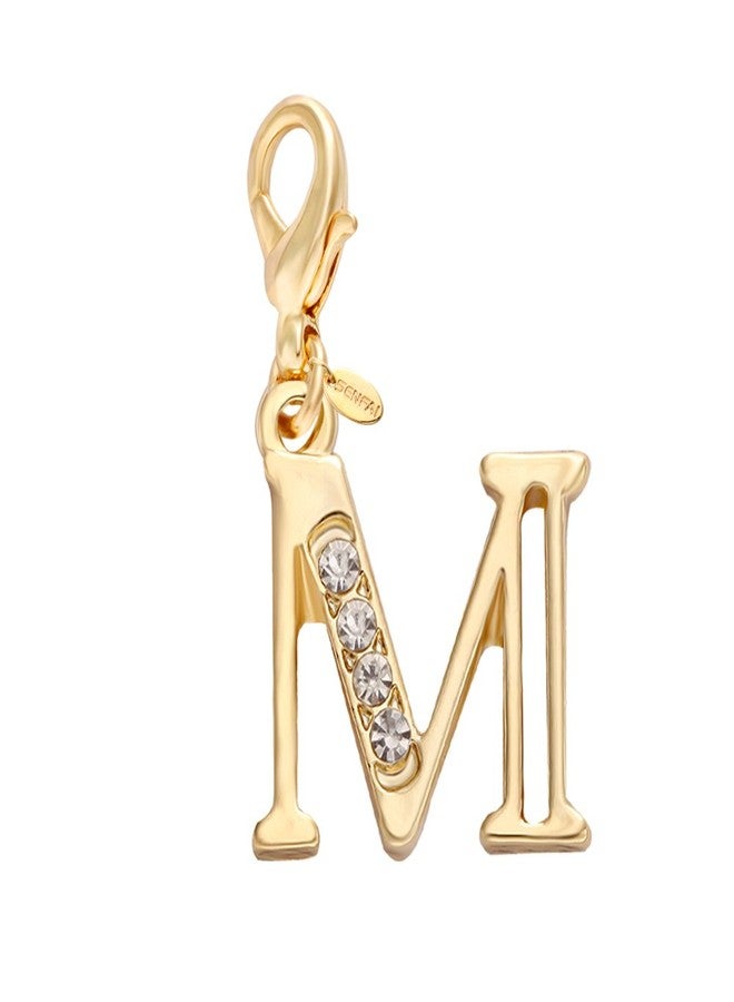 SENFAI Gold Plated 26 Alphabet English Letters Crystal First Initial Name Charms for Bracelet,Necklace,Zipper Puller (M1) - Image 1