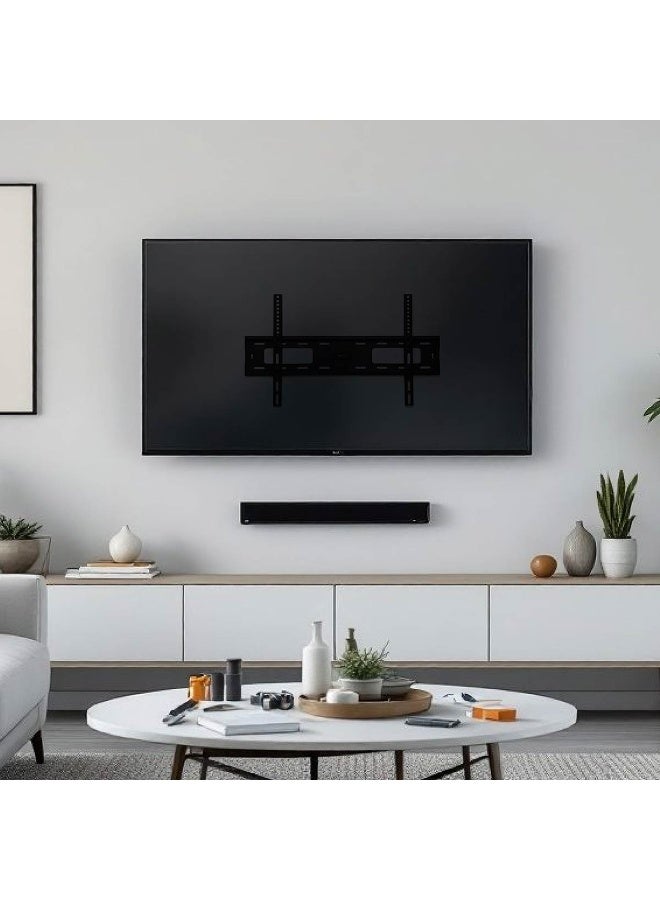 Prime Star PM 65FW Fixed TV Wall Mount Bracket for 32–80 inch LED/LCD/OLED/Curved TVs, Slim Low Profile, Matte Black, Supports Up to 60kg, Max VESA 600x400mm - Image 2