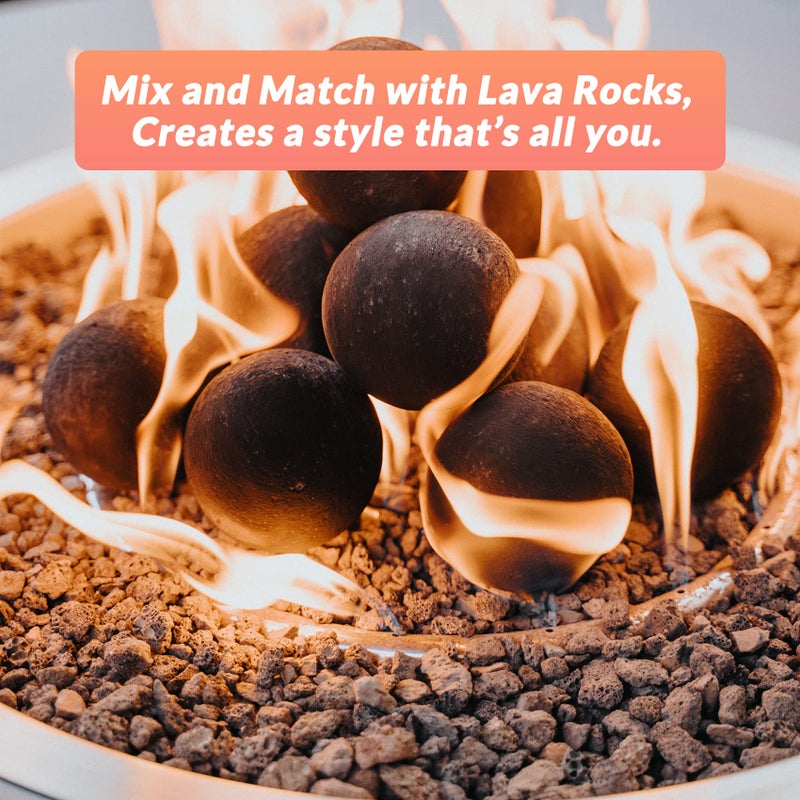 Skyflame Ceramic Fire Balls, Set of 15 Round Fire Stones Set for Indoor and Outdoor Fire Pits or Fireplaces Accessory, 3 Inch, Black - Image 5