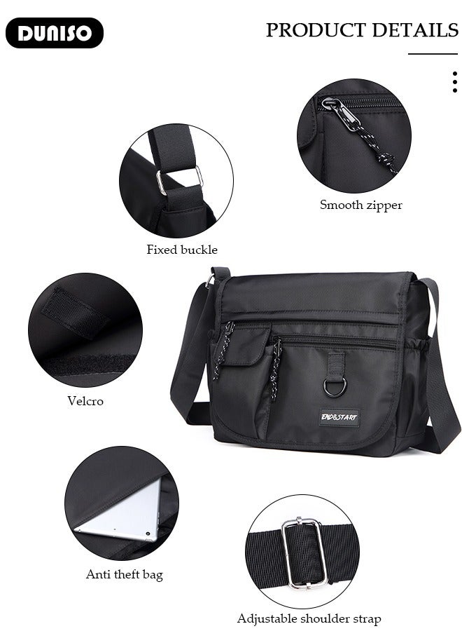 DUNISO Large Crossbody Bag for Men Women, Messenger Bag Side Shoulder Bag for Phone Passport, Casual Satchel Bag Phone Purse, Sling Bag Fanny Pack Water Resistant for Travelling, Hiking  - Image 2