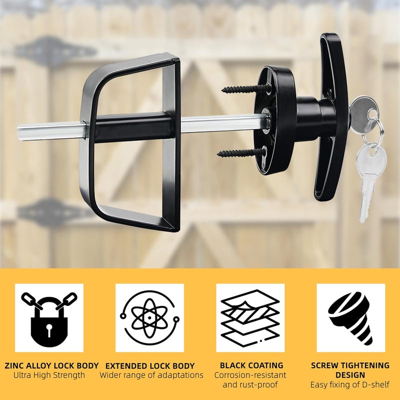 TaShow Shed Door Latch, 5.5" Shed Door Lock with 6 Pcs 6" T-Hinges and 2 Pcs Shed Door Latches, Heavy Duty Shed Door Handle, Double Door Lock Installation Kit for Window, Gate, Barn, Playhouse, Chicken Coop - Image 4