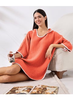 Destiny Hometex 4 Layer Muslin Hooded Adult Women's Poncho  - Image 5