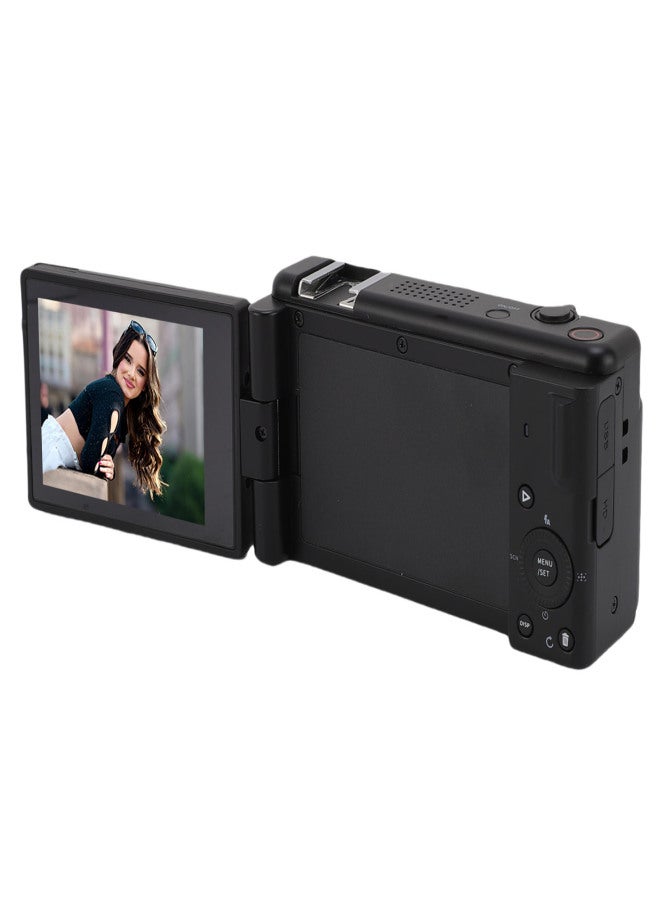 كاميرا رقمية 5K للتصوير 80MP HD 18X زوم رقمي كاميرا بدون مرآة مع شاشة قابلة للطي بحجم 2.8 بوصة فلاش LED للسفر باللون الأسود - Image 4