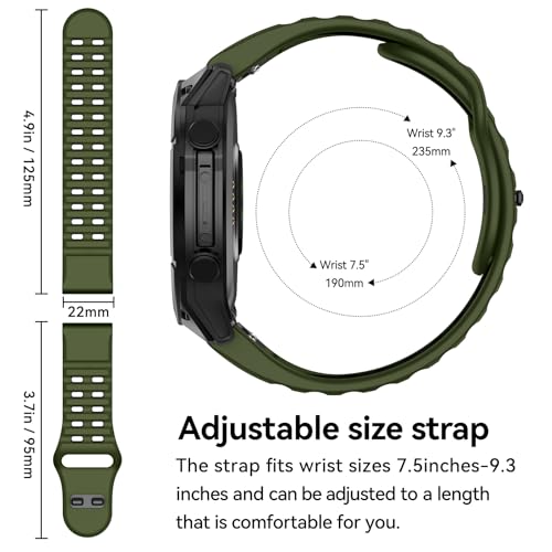 MYSNBKN Compatible with Fenix 8 47mm/Fenix E/Fenix 7/6/5 Watch Band 22mm Easy-fit Silicone Soft Sport Band Replacment for Fenix 7 Pro/Fenix 6 Pro/Fenix 5 Plus/Forerunner 945/935 Smartwatches - Image 4