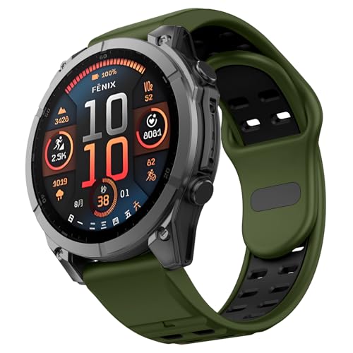MYSNBKN Compatible with Fenix 8 47mm/Fenix E/Fenix 7/6/5 Watch Band 22mm Easy-fit Silicone Soft Sport Band Replacment for Fenix 7 Pro/Fenix 6 Pro/Fenix 5 Plus/Forerunner 945/935 Smartwatches - Image 1
