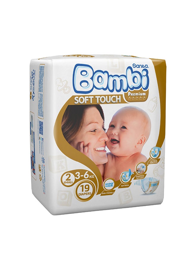 Sanita Bambi Soft Touch Baby Diapers, Size 2, 3 - 6 Kg, 19 Count – Small - Image 3