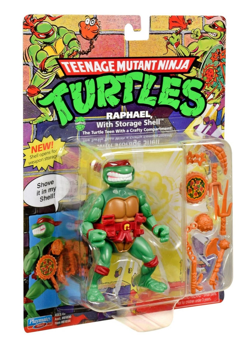 TMNT - Teenage Mutant Ninja Turtles: 4” Original Classic Storage Shell Raphael Basic Figure - Image 1