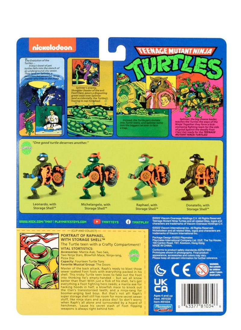 TMNT - Teenage Mutant Ninja Turtles: 4” Original Classic Storage Shell Raphael Basic Figure - Image 1