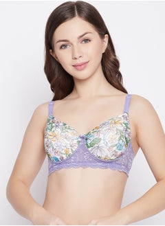 Padded Non-Wired Full Cup Floral Print Multiway T-shirt Bra - Lace