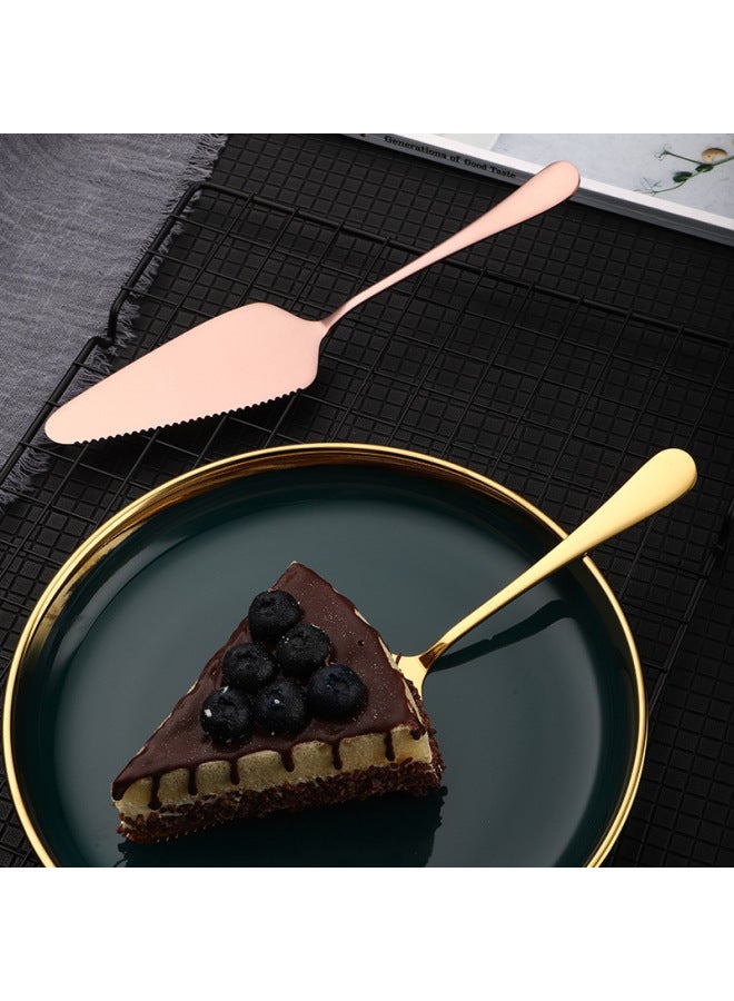 1010 Stainless Steel Triangle Toothed Cake Shovel Triangle Pizza Shovel Bread Shovel Baking Tools Special Cutter-Color:Blue  - Image 3