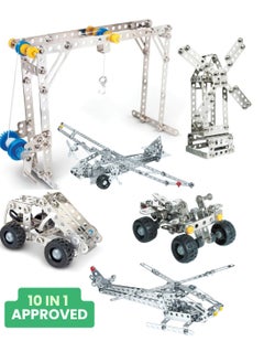 eitech eitech Building Toy Set for Boys ang girls, 10 in 1 Multi Model 340 Pieces Construction Kit Ideal at 8+ Years for Developing STEM and Engineering Skills  - Image 1