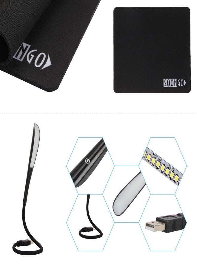 قريبا اذهب لوحة ماوس صغيرة للأطفال من سون جو، مزودة بإضاءة LED تعمل بمنفذ USB، 3 في 1، هدية مثالية. تتضمن لوحة الماوس قاعدة مطاطية مانعة للانزلاق، ومصباح قراءة USB مع مفتاح لمس قابل لتعديل شدة الإضاءة، وذراع مرن قابل للتعديل، مناسبة للكمبيوتر المحمول والمكتب المنزلي. - Image 4