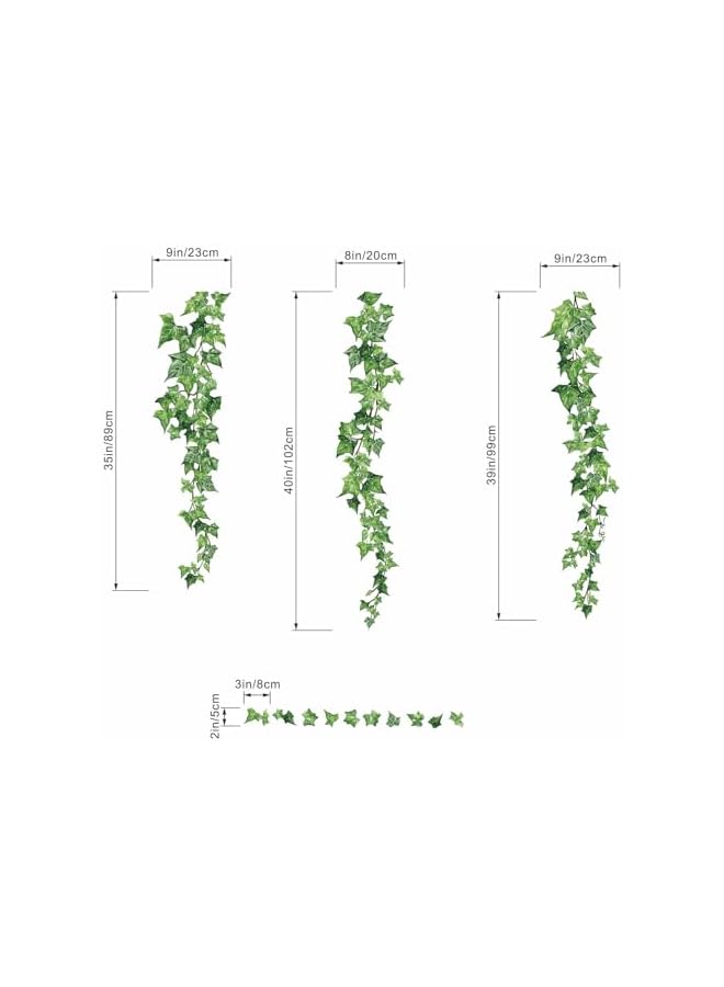 S-TOP Hanging Vine Wall Stickers - Green Nature Plants Leaves Ivy Wall Decals - Bedroom Living Room Sofa TV Background Home Wall Decor - Image 2
