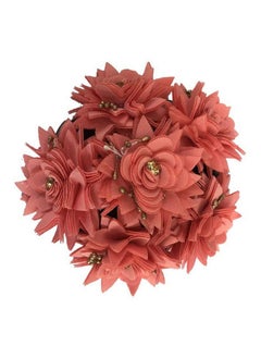 Maahal Maahal Fabric Flower Gajra Bun Artificial Juda Hair Bun Gajra for Girls & Women, Peach (Pack-01) 