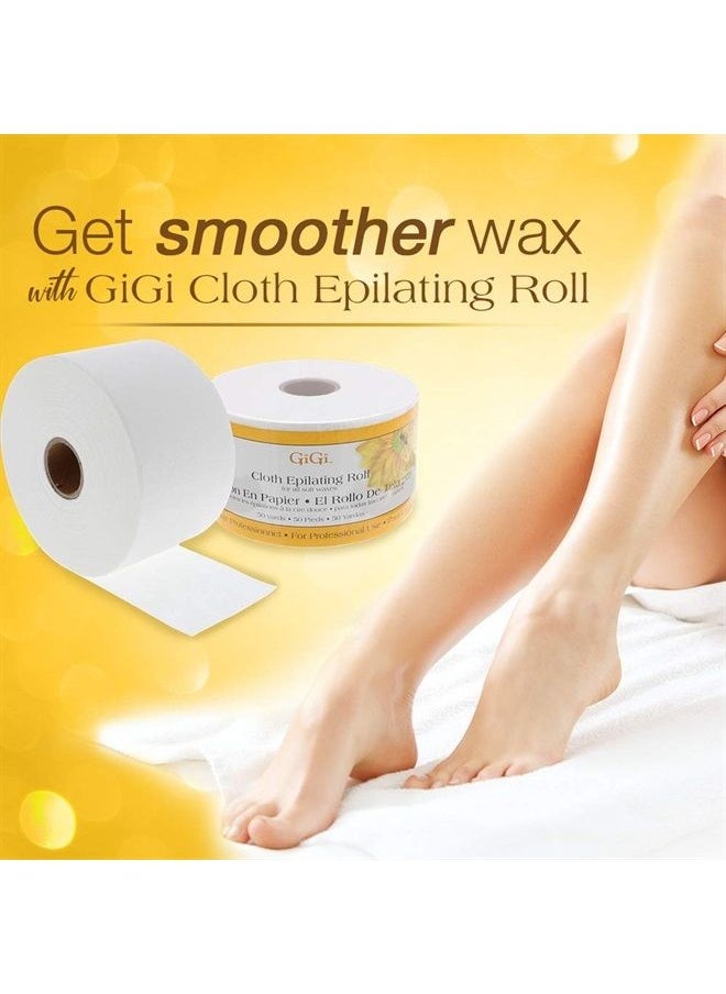 GiGi Cloth Epilating Roll for Hair Waxing | Non Woven Design For Use with Soft Waxes | Hair Removal, 50 yds 