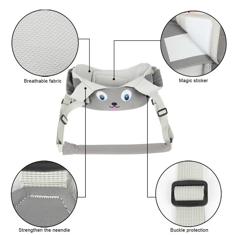Vicloon Baby Walking Harness, Safe Walking Belt, Hand-Held Baby Walker, Removable, Adjustable Walking Harness, Breathable Handheld Baby Walker Toddler Walking Assistant - Grey Puppy - Image 2