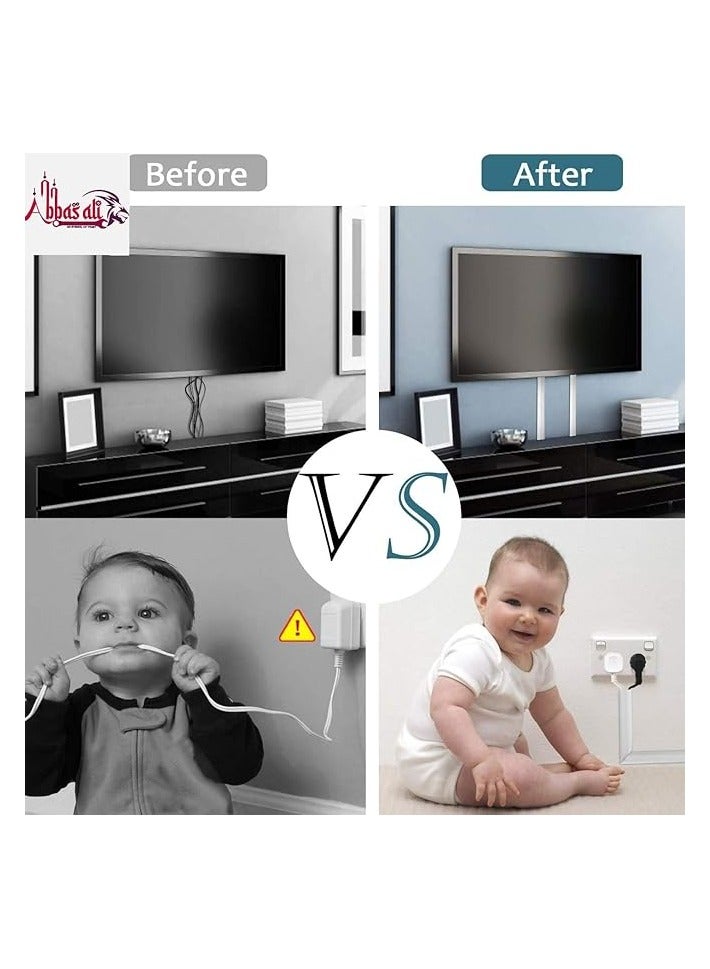 ABBASALI 90cm Square Cable Box Self Adhesive PVC Trunking White Red Sticker Wall Cord Cover Cable Concealer On-Wall Wire Cover Paintable Cable Management Raceway to Hide Wires - Pack of 3 (50x50MM) - Image 3