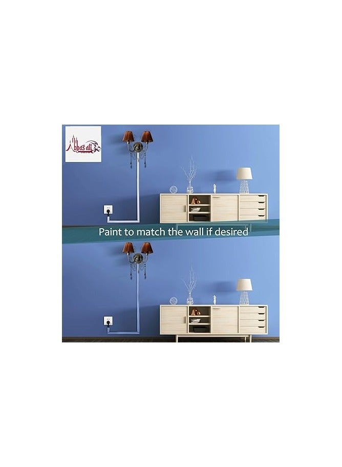 ABBASALI 90cm Square Cable Box Self Adhesive PVC Trunking White Red Sticker Wall Cord Cover Cable Concealer On-Wall Wire Cover Paintable Cable Management Raceway to Hide Wires - Pack of 3 (50x50MM) - Image 4