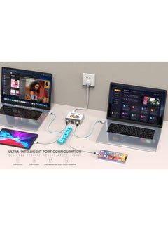 urtech URTECH 130W GaN Desktop Charger | Interactive Smart Display & Touch Control | Premium Multi-Device Charging Hub for Gaming & Professional Use  - Image 5