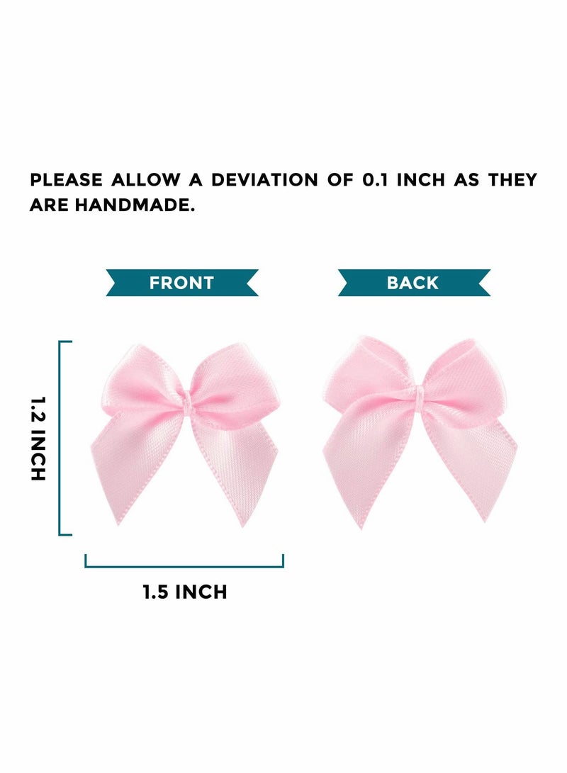 Zikra 100 Pcs Mini Satin Ribbon Bow Flowers for DIY Crafts Baby Shower Crafts Decoration, Hair Accessories, Bottles, Scrapbooking, Cupcakes, Wedding and Gift Wrapping, 1.5 Inch - Image 5