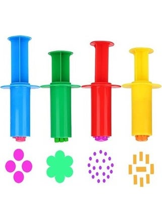 Artlantis قالب طين اللعب مع حقنة 4 قطع 1 عبوة 4 أنواع قالب طين اللعب نشاط روضة الأطفال  - Image 1
