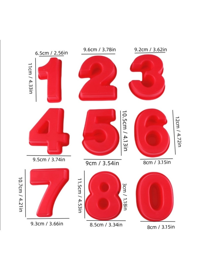 9 قطعة السيليكون العفن الكعكة الرقمية مجموعة للخبز والهلام والشوكولاتة والحلوى - Image 2