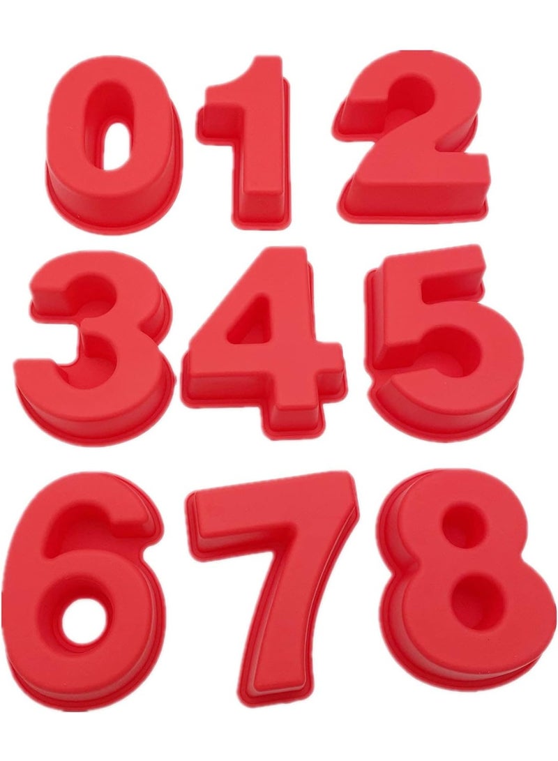 9 قطعة السيليكون العفن الكعكة الرقمية مجموعة للخبز والهلام والشوكولاتة والحلوى - Image 3