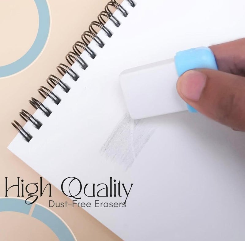 HAUSER ممحاة بود - عبوة من 10 ممحيات ناعمة وغير متربة | مسح سلس ونظيف للمدرسة والجامعة والمكتب | مثالية للأقلام الرصاص | مستلزمات مكتبية للطلاب، متعددة الألوان - Image 5