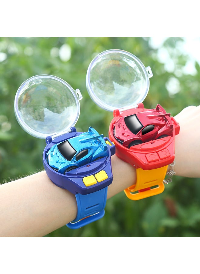 Generic Black Technology Watch Remote Control Car Mini Alloy Racing Boy Electric Children's Toy Car Birthday Ceremony-Color:2 B Combinations (double Play)⚑-Scale:[gift Box⭐Usb Rechargeable Version] Screwdriver + Battery⚑  - Image 1
