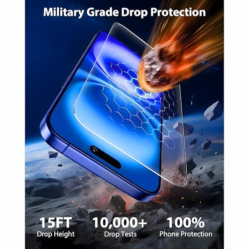 OHAYO Tempered Glass Screen Protector for iPhone 15 and iPhone 16 | 9H Hardness Protective Glass | Full Screen Coverage | Scratch Resistant | HD Clear | Bubble Free Installation | Case Friendly - Image 3