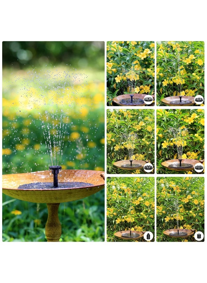 AISITIN - 2.5W Outdoor Floating Solar Fountain Solar Pond Pump And 6 Nozzles For Bird Bath Aquarium Garden Fountain - Image 1