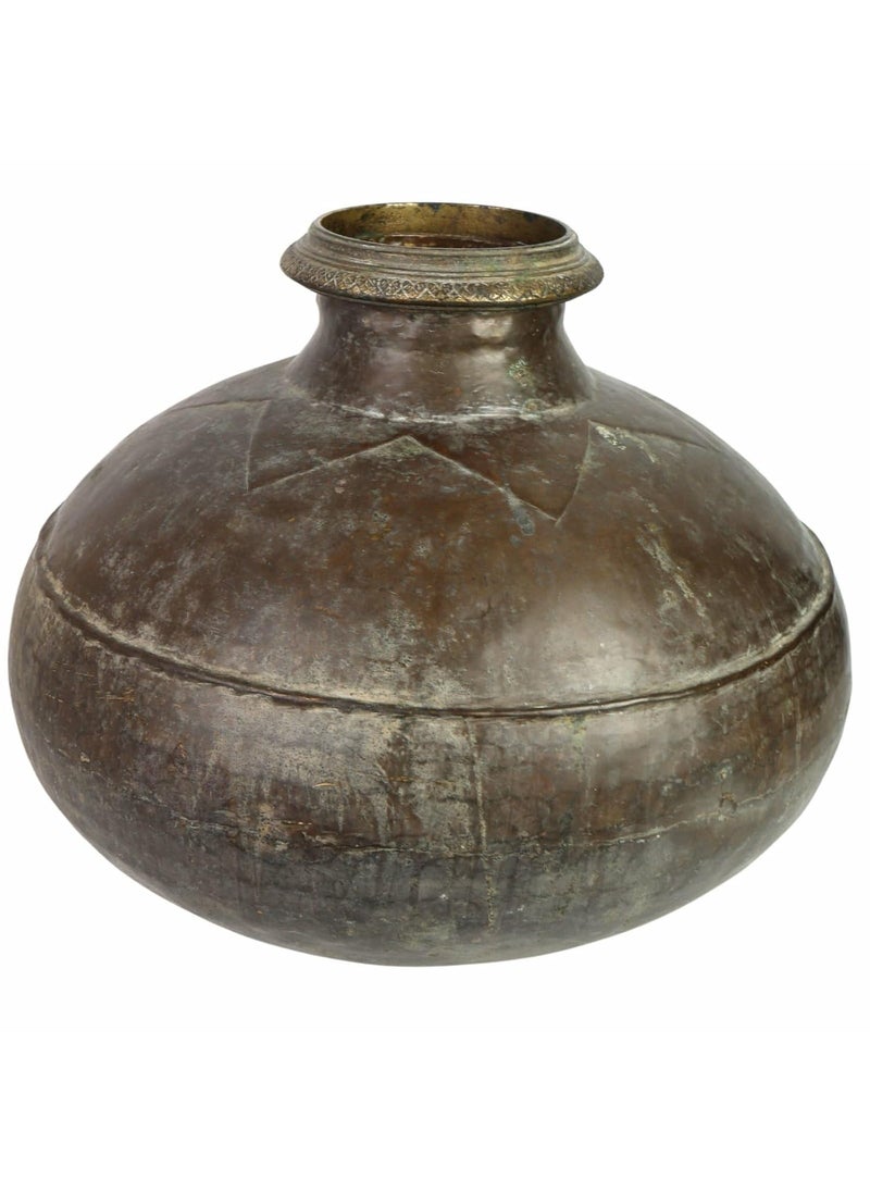 Bhunes Bhunes Brass Vintage Antique HandCarved Pot Exquisite Decorative Vessel with Intricate CarvingsBrown 135 Inch 1 Piece  - Image 5