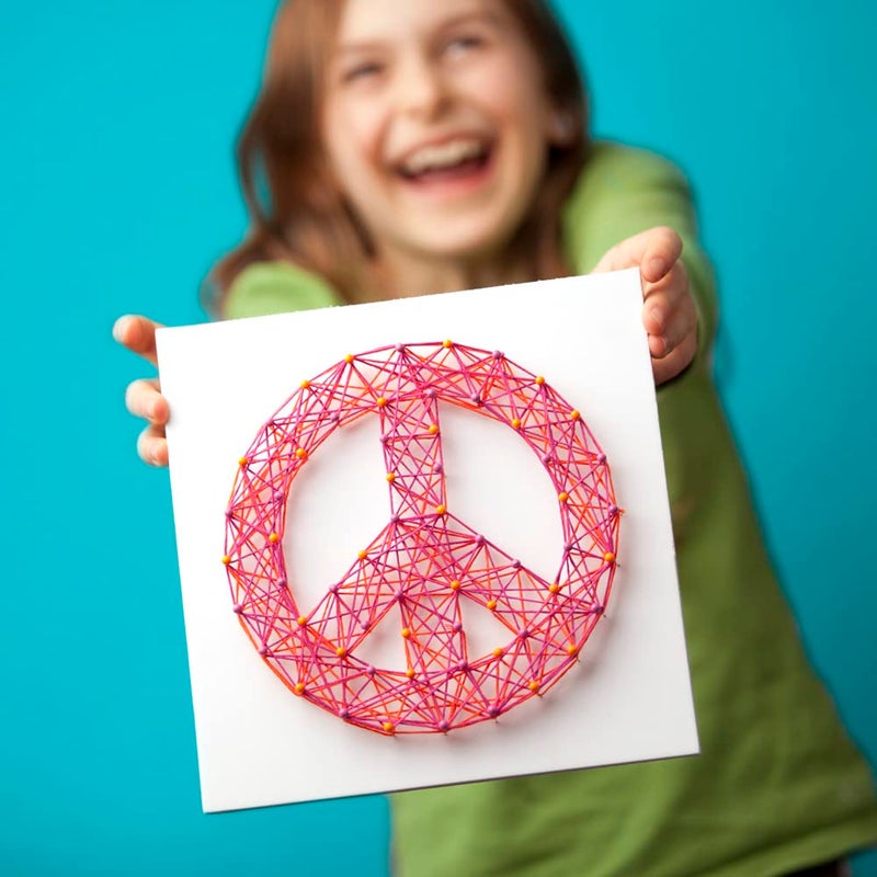 Craft Tastic Craft-tastic â€“ String Art â€“ Craft Kit Makes 3 Large Canvases â€“ Peace Sign Edition, Model Number: CTE40 - Image 4